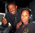 Campbell with Lighting Technician Shoa Bean in Bermuda